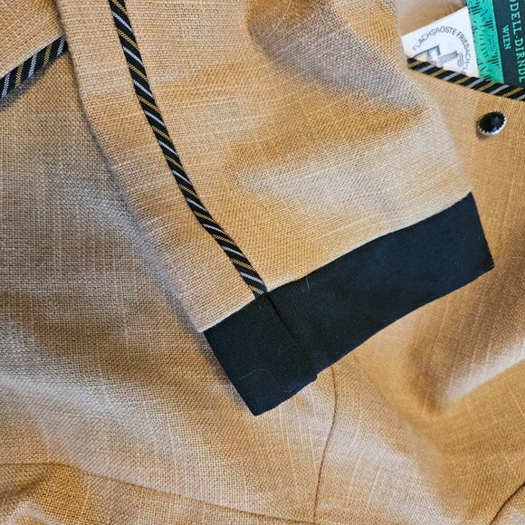 Vintage Salzburger Modell Dirndl Austrian Jacket, Mustard w/ Black Trim, Size 40 - Picture 5 of 13